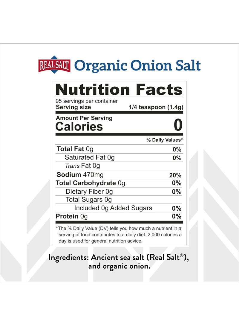 Redmond Organic Onion Salt Real salt 4.75 oz Bottle - Image 2